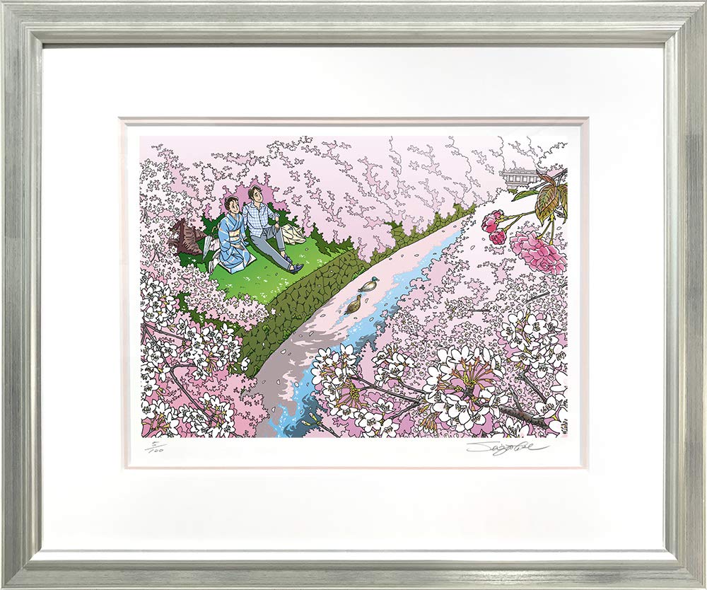 Amazon.co.jp: わたせせいぞう 版画（ジクレー） 「桜花爛漫